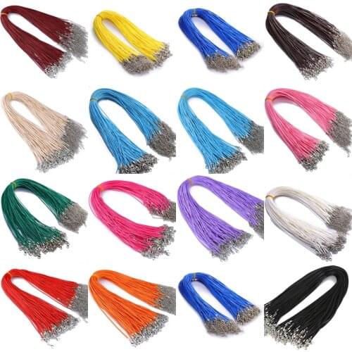 Juya DIY Pendant Necklace Chains Supplies For 1.5mm Nylon Waxed Lobster Clips/Clasp String Cords Chains Wholesale