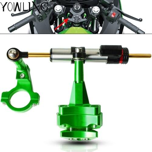CNC Motorcycle Damper Steering Stabilize Safety Control Bracket Mounting Support Kits For kawasaki ninja 400 Ninja400 2018 2019