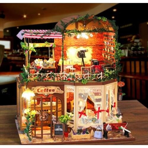 Miniature DIY Doll Houses 3D Wooden Doll House Miniature dollhouse Furniture Kit Toys for Children Birthday Gifts Happy time