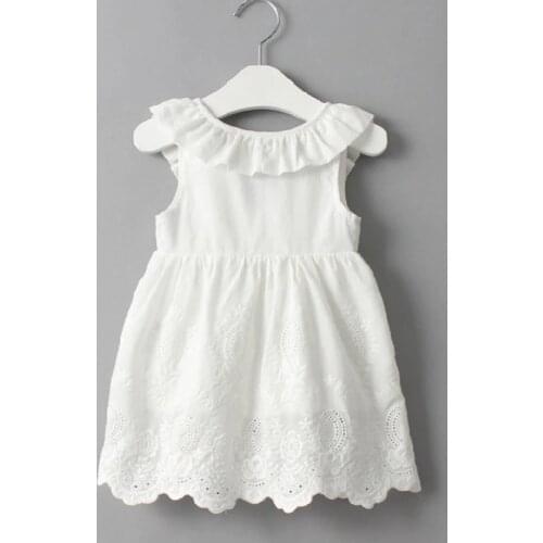 Baby Girl Dresses Solid White Girl Dresses 2018 Summer Style Childrens Clothing Dresses For Girl Vestido Infant Girl Clothes