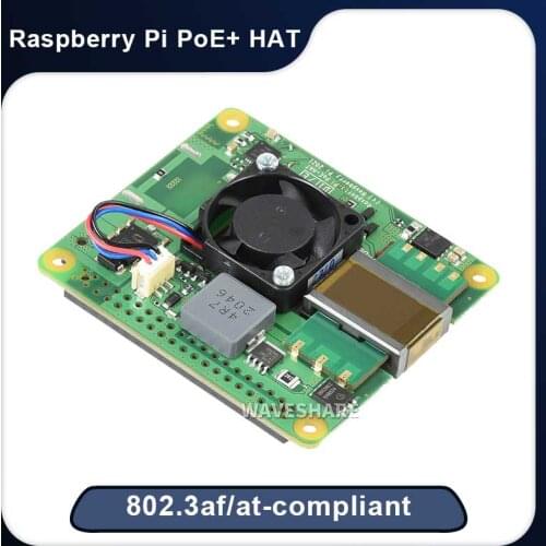Raspberry Pi 4 B PoE+ HAT 802.3af at Standard Equipment Required 2.2 CFM Cooler Original PoE+ Board for Raspberry Pi 4B 3B+ 3B