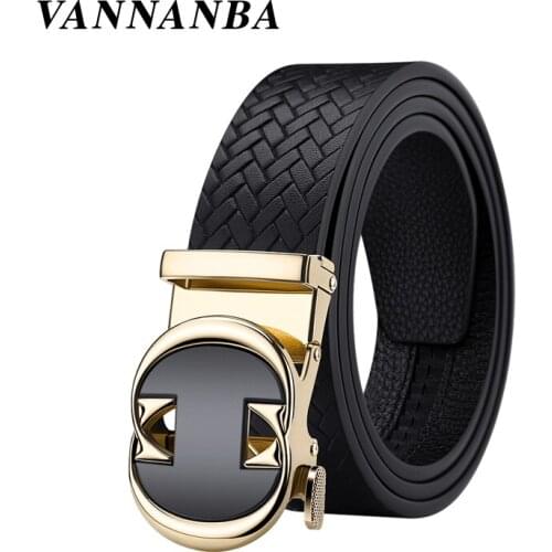 Williampolo 2020 New Fashion Automatic Buckle Genuine Leather Belt Mens Belts Cow Leather For Men 3.5cm Width Belt PL20325-27P