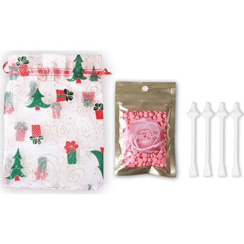 Christmas Hair Removal Set Paper-free Tearing Solid Hard Wax Beans Removing Body Hair Double Head Wax Stick Hair Removal Tools