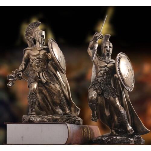 Nordic retro warrior crafts Greek statue armor wine cabinet TV cabinet desk Spartan warrior model living room home decoration