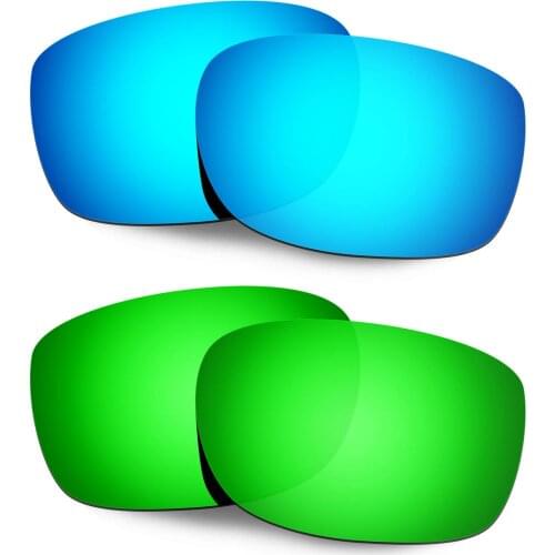 Hkuco Replacement Polarized Lenses For Straightlink Sunglasses - Blue&Green 2 Pairs