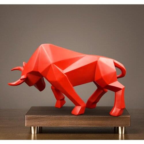 Bull Statue Resin Bull Sculpture Animal nordic decoration home decor Tabletop Statues Bulls figurine Animal Cabinet
