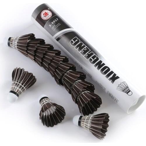 12pcs/barrel Badminton Shuttlecock Black Goose Board Feather Flying Stability Durable Shuttlecock Ball