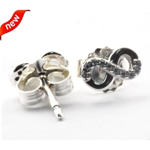 CKK Silver 925 Jewelry Stud Earrings Infinite Love For Women Sterling Silver Earrings Fashion Anniversary Gift