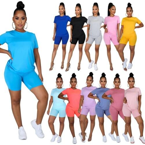 Custom Plus Size Solid Color Two 2 Piece Set Women Clothing Sportswear