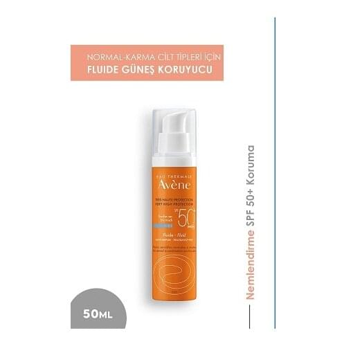 Avene Fluid 50 + Very High Factor Sun Protection 50 Ml For Normal Combination And Sensitive Skin