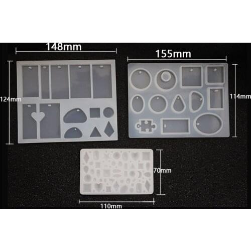 1pc Square Oval Silicone Mold DIY handmade Jewelry Necklace Pendant Mould uv resin molds Wholesale