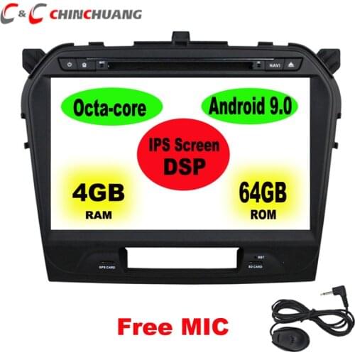 10.1 inch HD IPS Big Screen 64GB DSP Octa Core Android 9.0 Car DVD Player for Suzuki Grand Vitara 2015-2018 Radio GPS Navigation