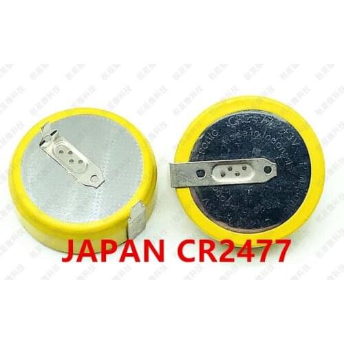 10PCS CR2477 button battery 3V horizontal spacing 20mm rice cooker CR2477/HFN with solder feet