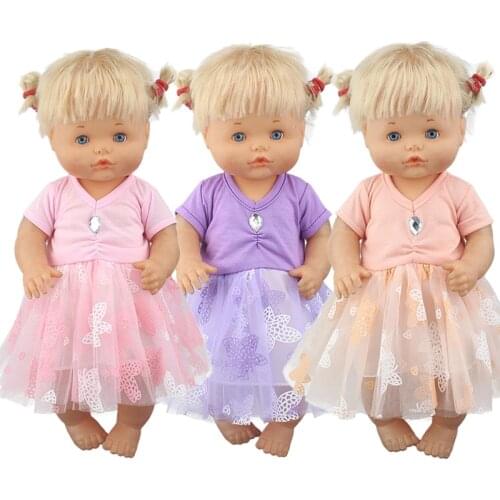 2021 Lovely fashion dress Fit 41cm Doll Nenuco Purple Long Sleeves T-shirt Purple Dots Pants With Hat