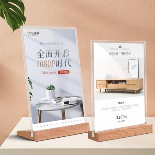 A6 Acrylic L-style T-type Strong Table Signboard Double-sided Tab le Sign Display Card Rack Table A4 A6 Paper Holder Showing