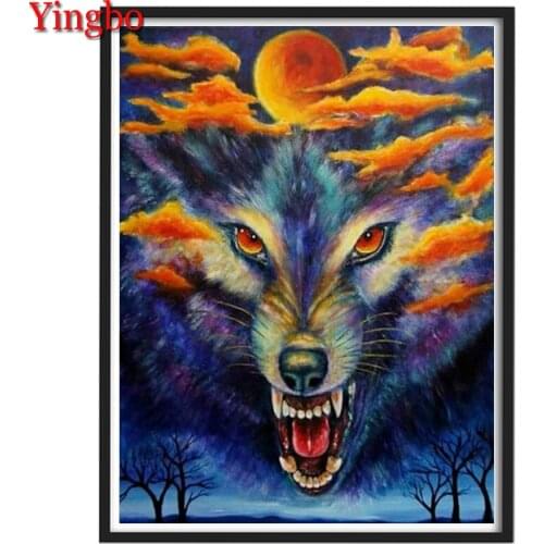 Diamond Painting Wolf head landscape 5D Diy Cross Stitch Mosaic Patch Diamond Embroidery Inlaid Gift Decoration Design