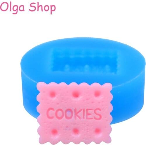 QYL017 16.2mm Square Cookie Silicone Mold - Miniature Food Cake Decoration Fondant DIY Biscuit Resin Jewelry Making Cabochon