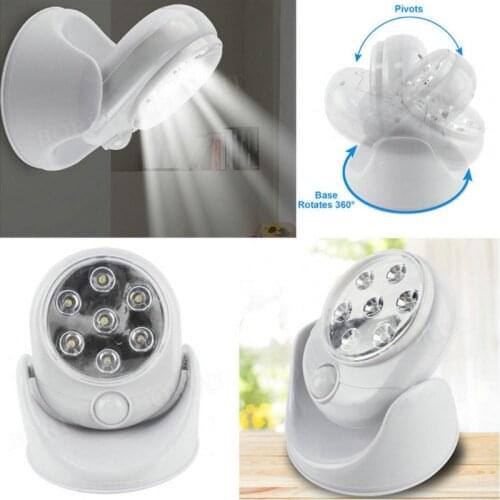Wireless Infrared Motion Sensor Light 360 Degree Rotary Toilet Wall Night Lamp