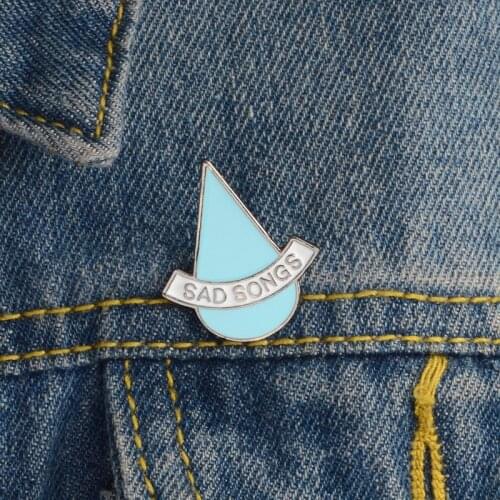 Sad Songs Water Tears Drop Brooches Fashion Eanmel Lapel Pin Brooch Jewelry Cartoon Jeans Bag Accessories