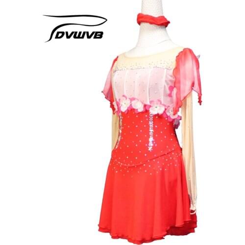 Dvwvb Figure skating competition skating clothing gymnastics clothing womens children custom