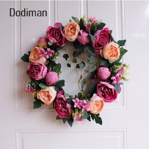 European-style Silk Peony Artificial Wreath door Lintel wall decoration high-end home floral decoration ornaments fake flower