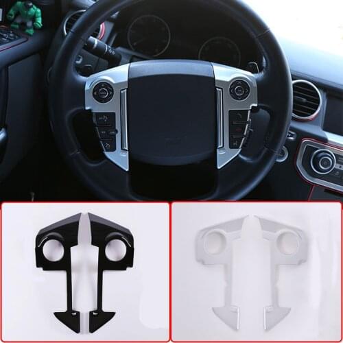 ABS Chrome Steering Wheel Cover Trim Sticker For Land Rover Discovery 4 LR4 Freelander 2 For Range Rover Sport Car Accessories