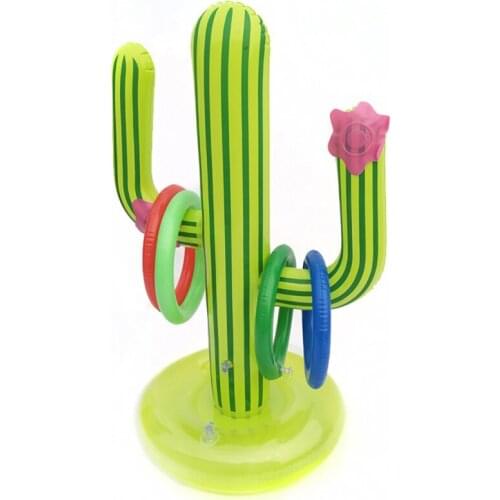 Cactus Swimming Pool Ring Toss Games Inflatable Pool Toys With 4 Ring Summer Family Outdoor Party Game New