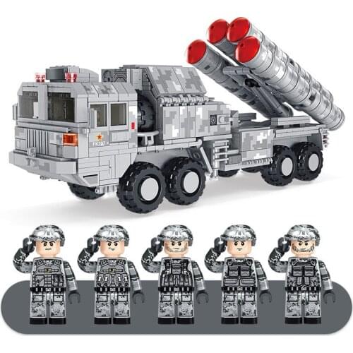 1050Pcs Educational Building Blocks Toys For Boys 6Years DIY Birthday Gift 639004 Air Defense Missile Vehicle Model Small Bricks