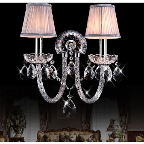 Creative Wall Lamps European corridor corridor lighting bedroom head golden crystal double head LU804104
