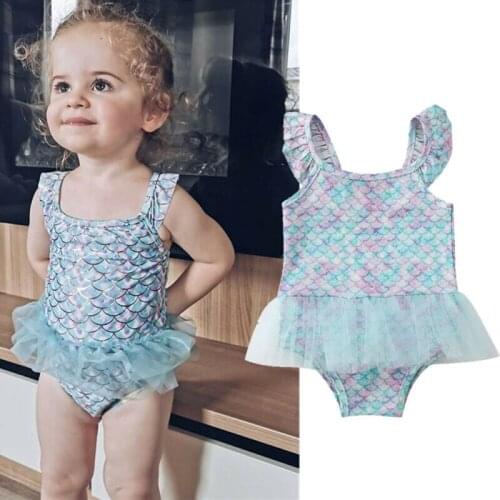 Summer Kid Baby Girl Bikini Suit Mermaid One-piece Swimsuit Swimwear Bathing Bodysuit Cute Swimming