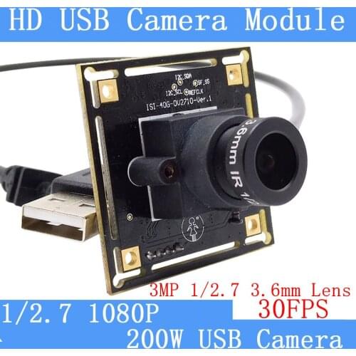 PU`Aimetis Mini Surveillance camera 3MP 1/2.7 3.6mm lens 1080P Full Hd MJPEG 30fps High Speed Linux UVC USB Camera Module