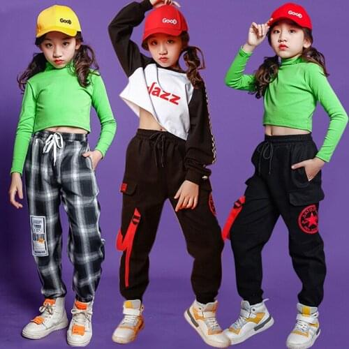 NEW ChildrenS Hip-Hop Suit Spring Girls Long-Sleeved Jazz Dance Costume Hiphop Street Wear Catwalk Costume Tide For Kids DL5459