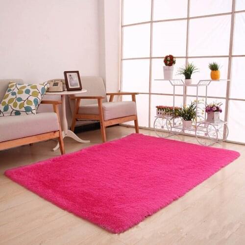 Soft Silk carpet Solid Color blanket Modern Area Rug Bedroom floor mat Nordic silk carpet living room sofa coffee table mat