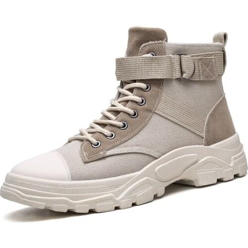 2021 Early Autumn New Street Style Mens Boots Breathable Low Heel Casual Motorcycle Boots with Platform Fashionable for Daily