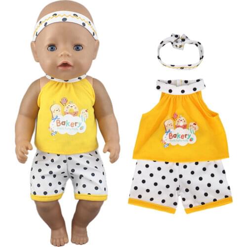 2021 New Top Doll Clothes Suit Wear For 17inch 43cm Baby Doll ,Reborn Baby Doll Accessories