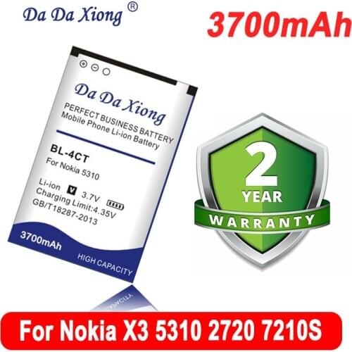 Original Da Da Xiong 3600mAh BL-4CT BL4CT Li-ion Phone Battery for Nokia 5310 5630XM 7212C 7210C 6600F Phone Battery