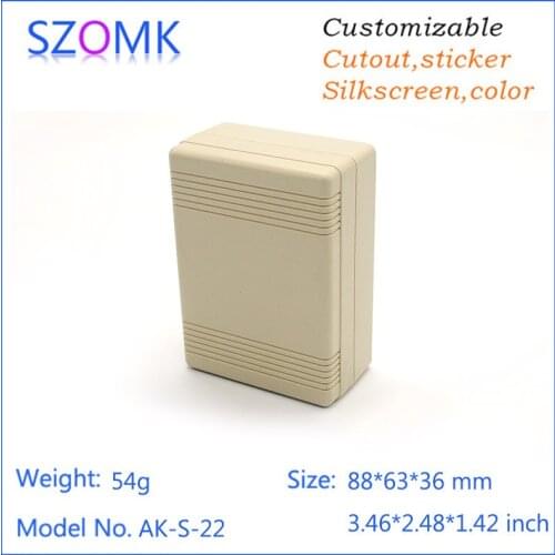 50pcs a lot szomk plastic distribution box plastic enclosure abs plastic electric case enclosure for pcs junction box 88*63*36mm