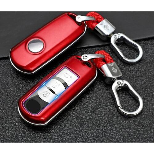 Fit For Mazda 2 3 6 CX-3 CX-5 CX-9 MX-5 Toyota Yaris IA Smart Car Key Fob Case Holder Keychain Cover Accessories