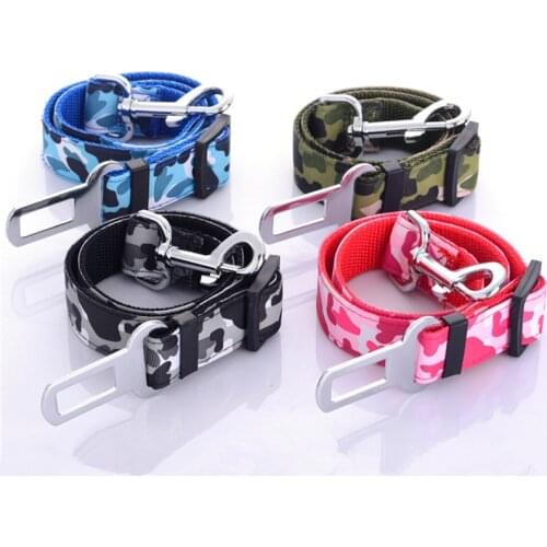 Adjustable Pet Cat Dog Car Safety Seat Belt Harness Vehicle Seat belt Lead Leash for police dog camouflage color fashion