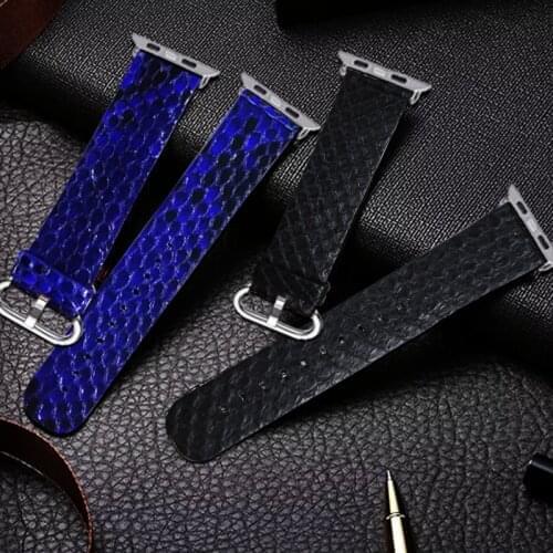 For Apple Series 4 Watchbands Newest Genuine Snake Skin Leather Watch Band Ultra-Slim Wrist Strap For Apple Watch Series 1 2 3