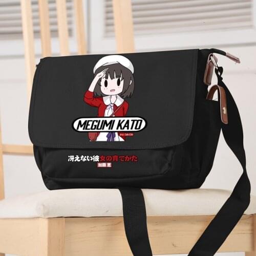 Saekano: How to Raise a Boring Girlfriend Katou Megumi Student Messenger Bag Satchel Casual Fashion Schoolbag Shoulder Bag