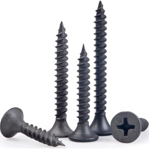 Phillips Cross Recessed Flat Head Self Tapping Ash Phosphorus Drywall Metric Threaded Black Fruniture Wood Screw Nail Bolt M3.5