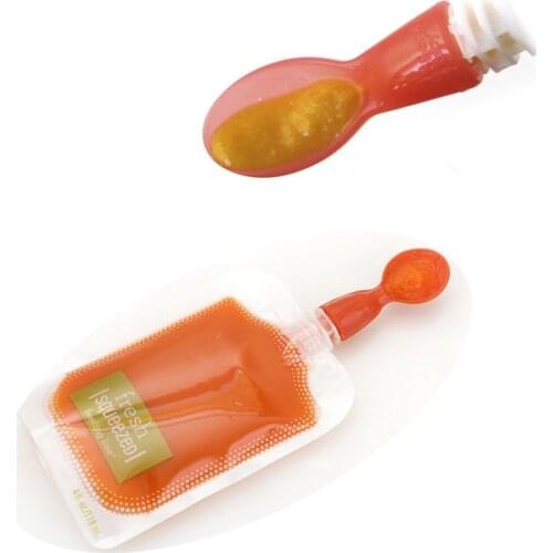 Silicone Squeeze Soft Tip Baby Feeding Spoons for Reusable Food Pouch 2