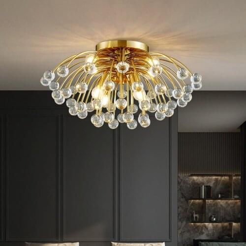 Modern light luxury living room color crystal clothing store creative warm bedroom cloakroom dining room ceiling lamp