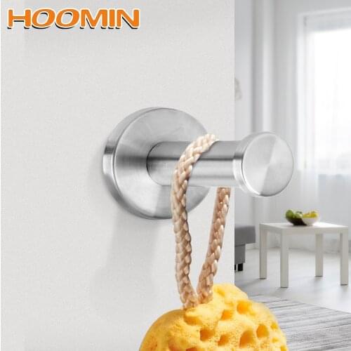 HOOMIN For Towels Bag Bathroom Door Hanger Hook Clothes Robe Hooks Coat Hanger with Screws Stainless Steel Bathroom Hardware