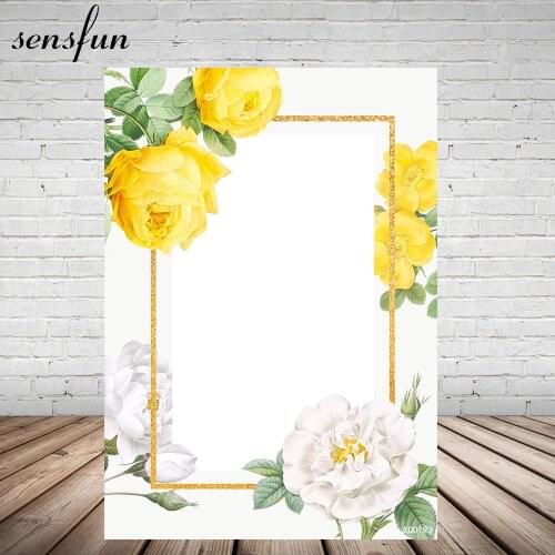 Sensfun Wedding Party Photography Backdrop Yellow Flowers Girl Lady Women Birthday Party Backgrounds For Photo Studio Vinyl