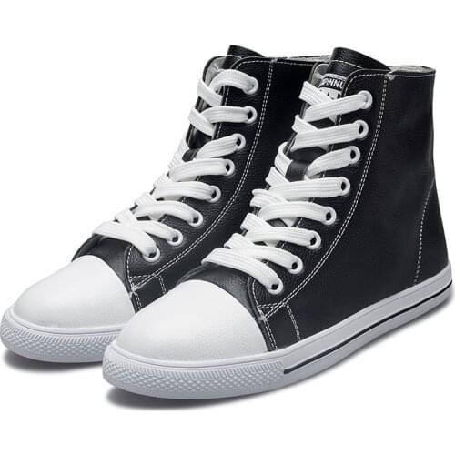 New Breathable Women Sneaker Women Canvas Fashion Shoes lace up Flats Walking Leather Shoes Casual Flats