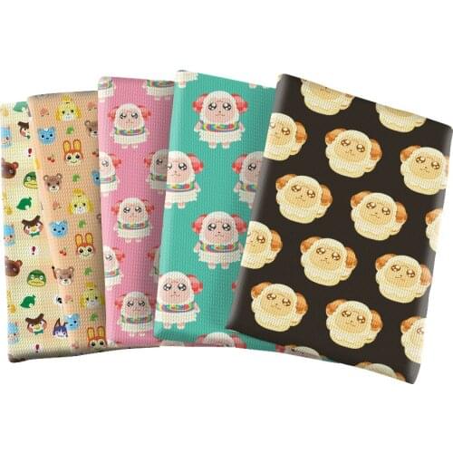 Animal Bullet Jacquard Bubble Knit Fabric Polyester Cotton DIY Craft Doll Dress Cloth Sewing Material 50*145cm