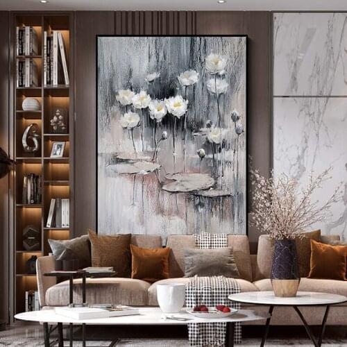 100% Hand painted Oil Paintings Feature Flower Abstract Modern Abstract Wall Art Wall Picture For Home Decor No Frame Large Size