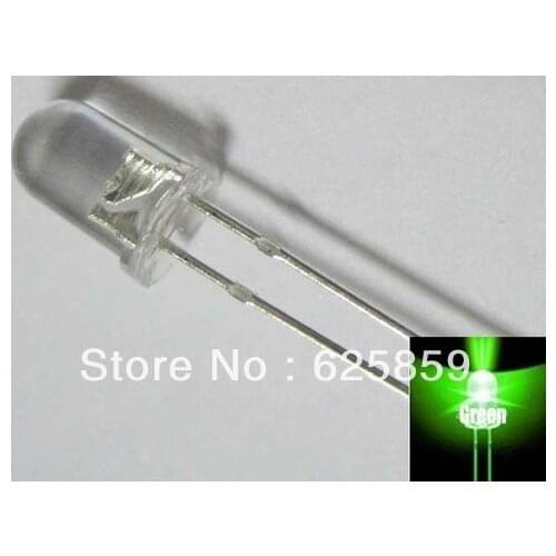100pcs 5mm 2 Pins Round Green EXTRA BRIGHT LED LAMP Emitting Diode
